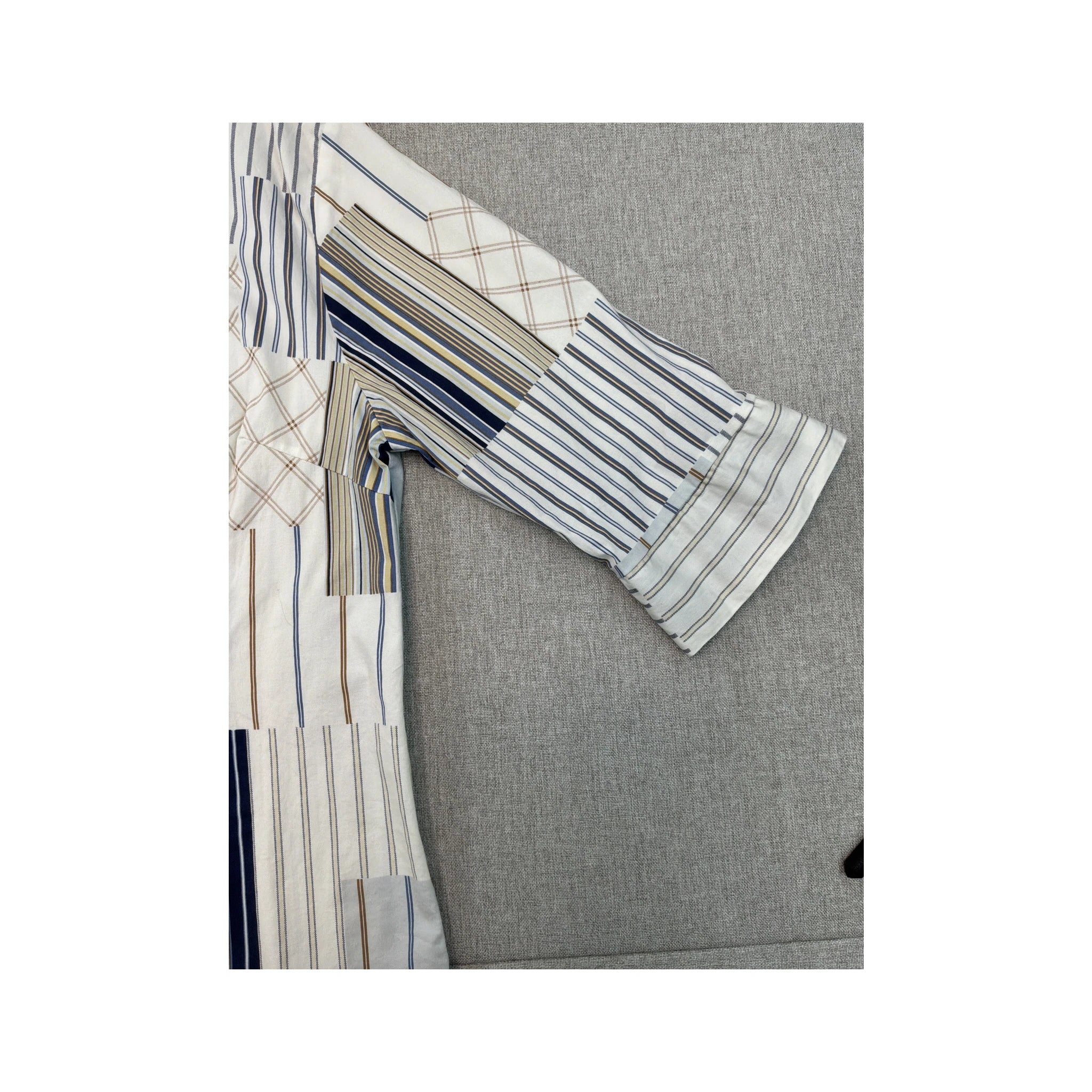 Giselle Patchwork Stripe Button Up Shirt