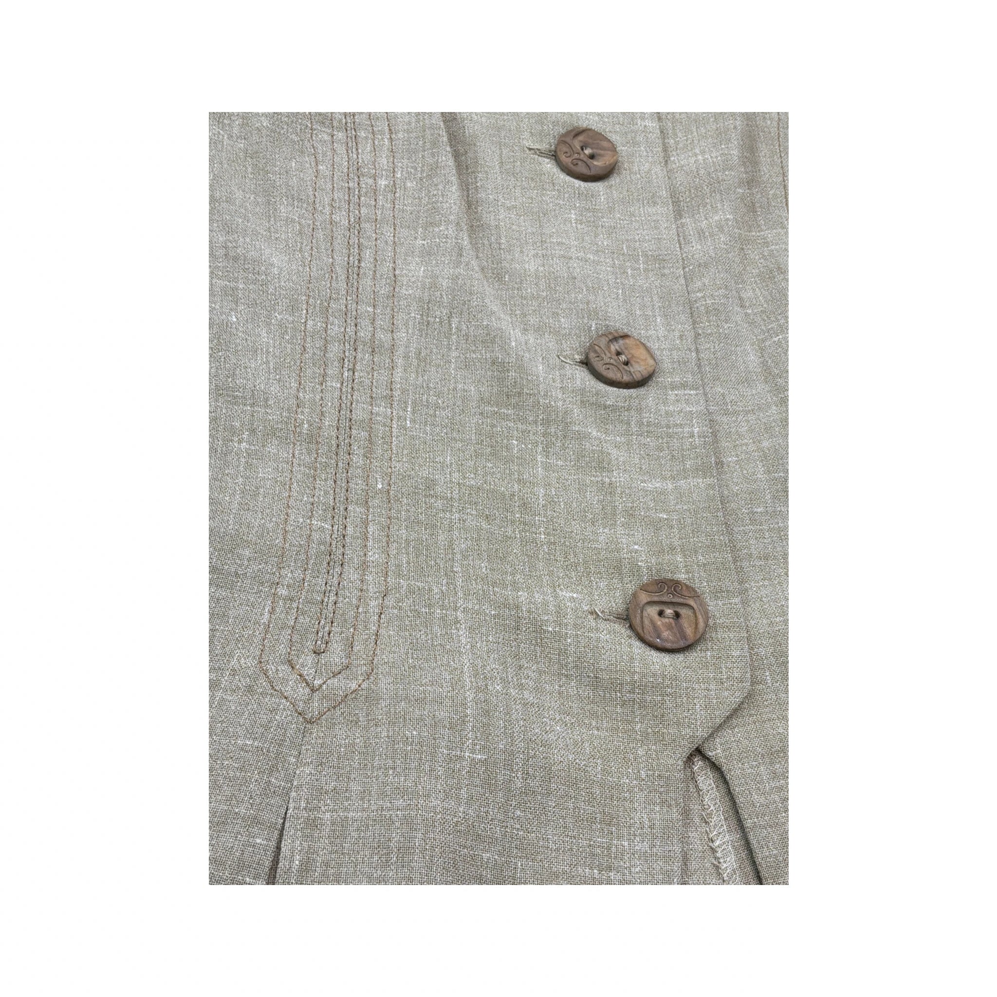 Fecon Linen Blend Sleeveless Tailored Jacket