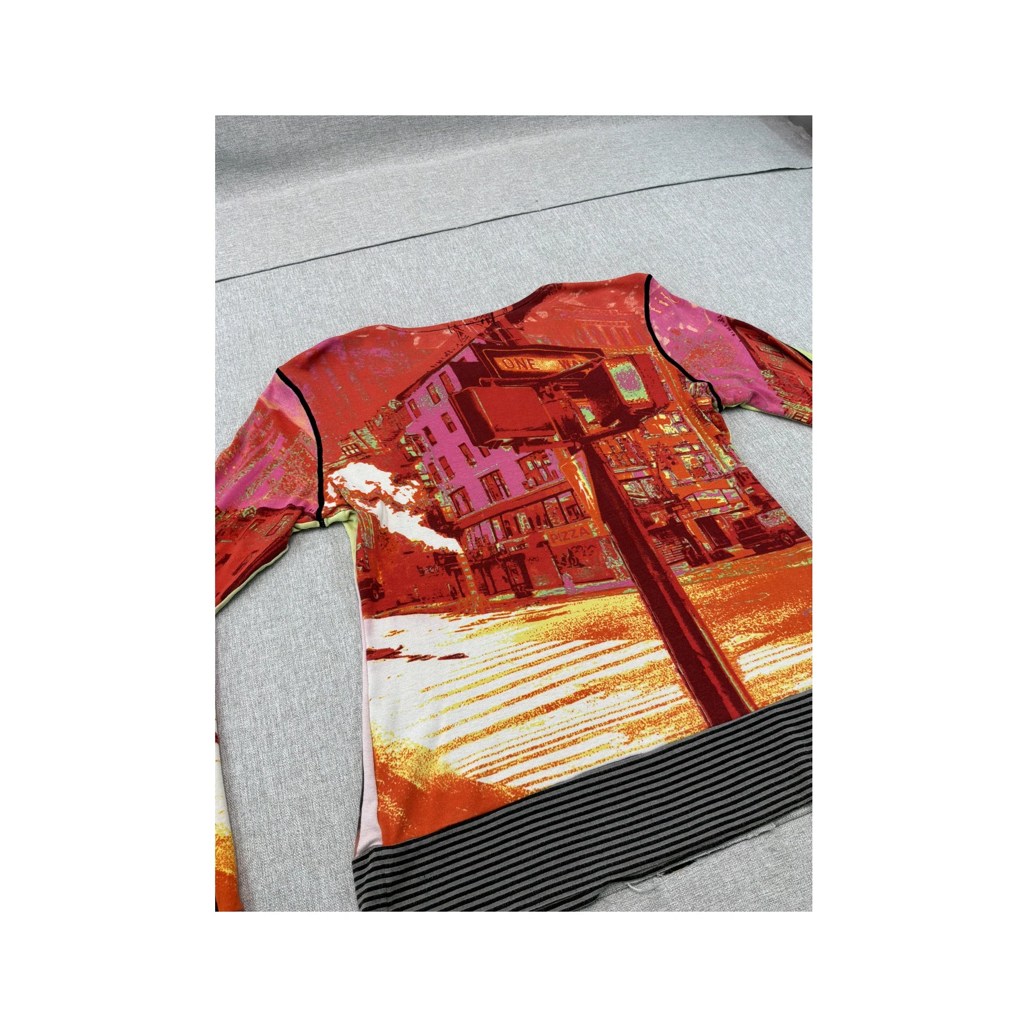 Custo Barcelona Graphic Eagle City Print Cotton Long Sleeve T-shirt