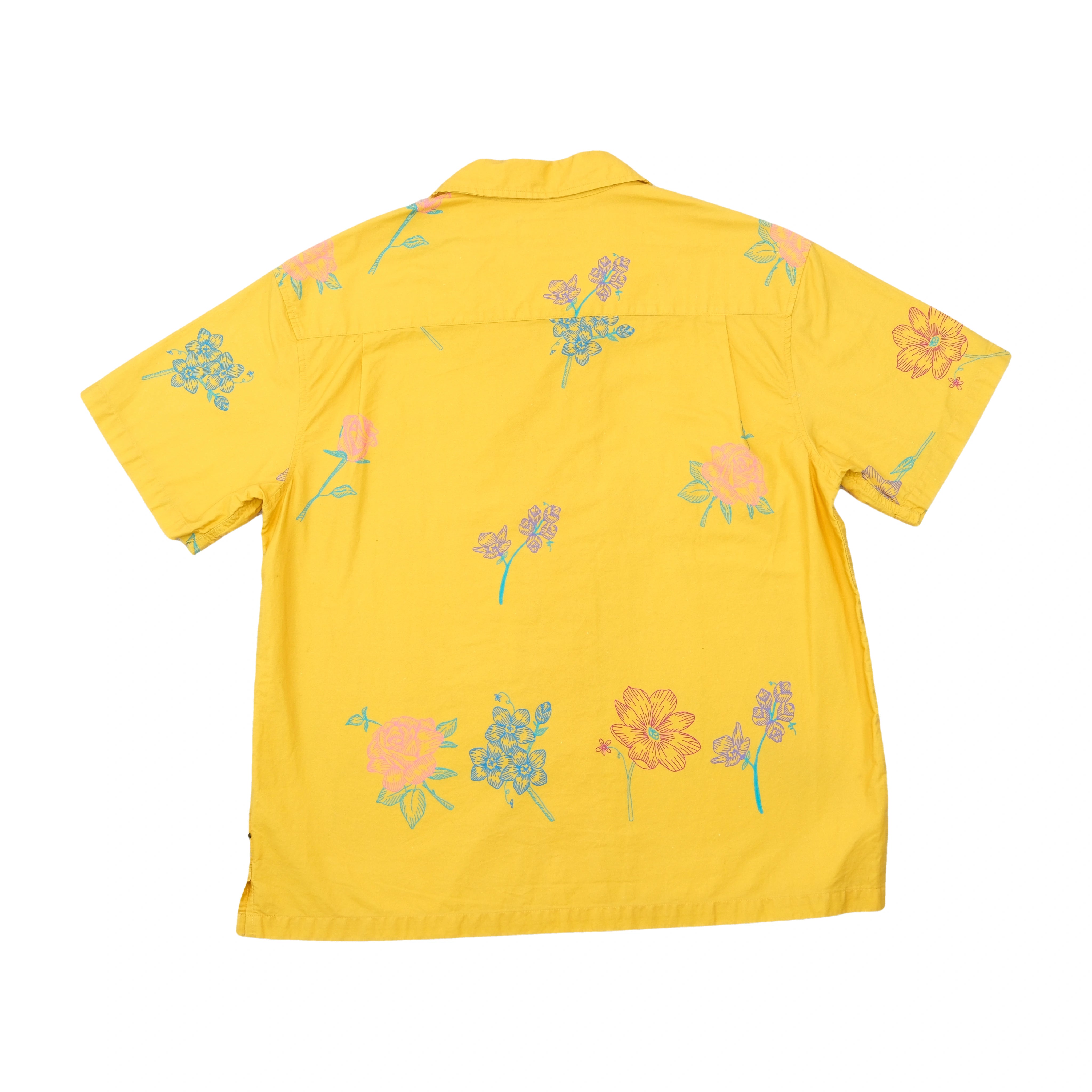 Stussy Floral Print Cotton Button Up Shirt