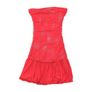 Red Glitter Tulle Strapless Bubble Hem Dress