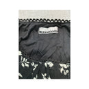 Woman Floral Crinkle Lace Hem Skirt