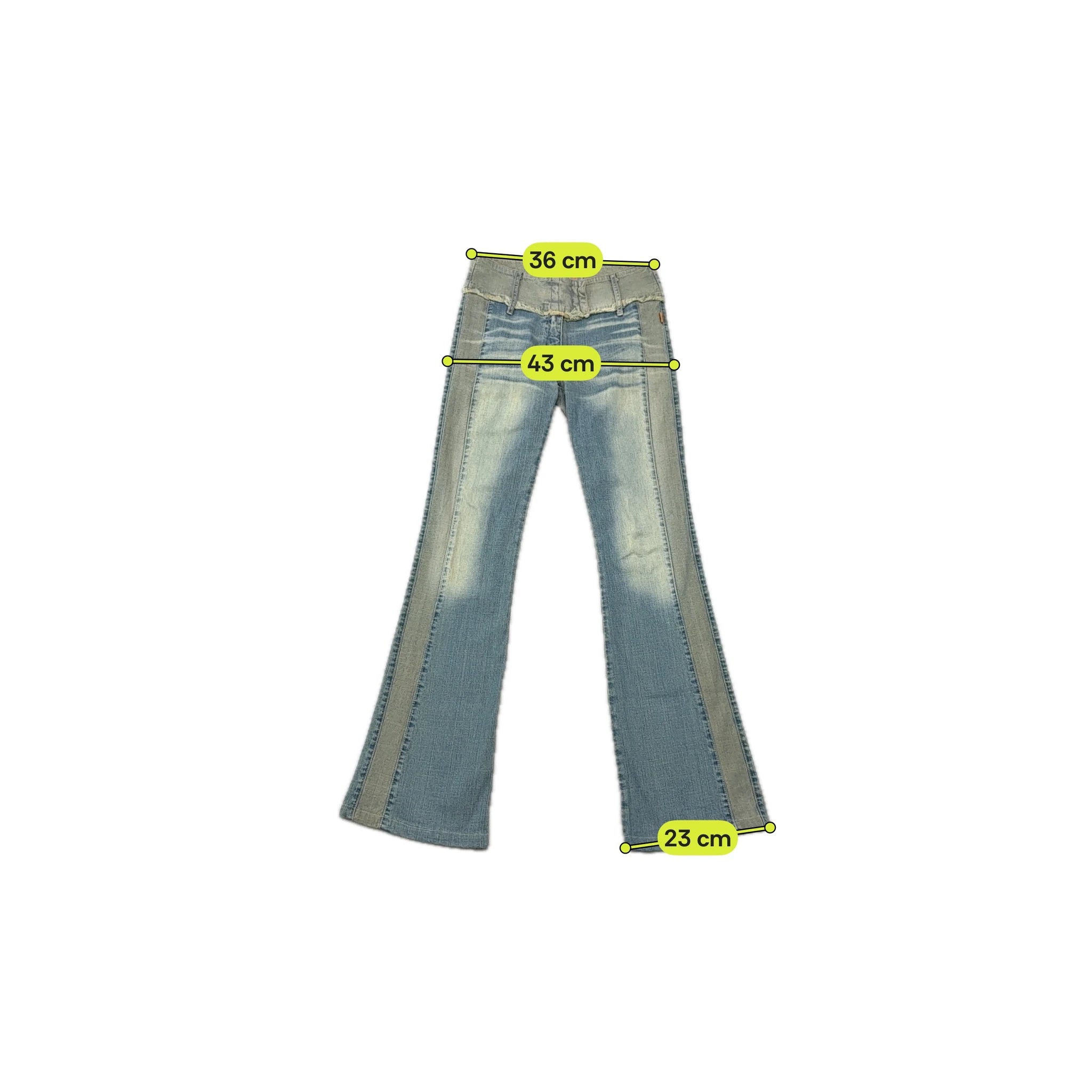 Mitequi Distressed Panel Flare Jeans