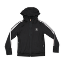 adidas Originals Black 3-Stripe Cotton Blend Hooded Track Jacket