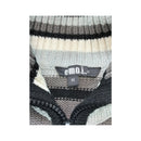 emo! Striped Zip Front Knit Sweater