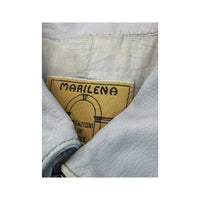 Vintage Merilleno Light Blue Leather Zip Jacket