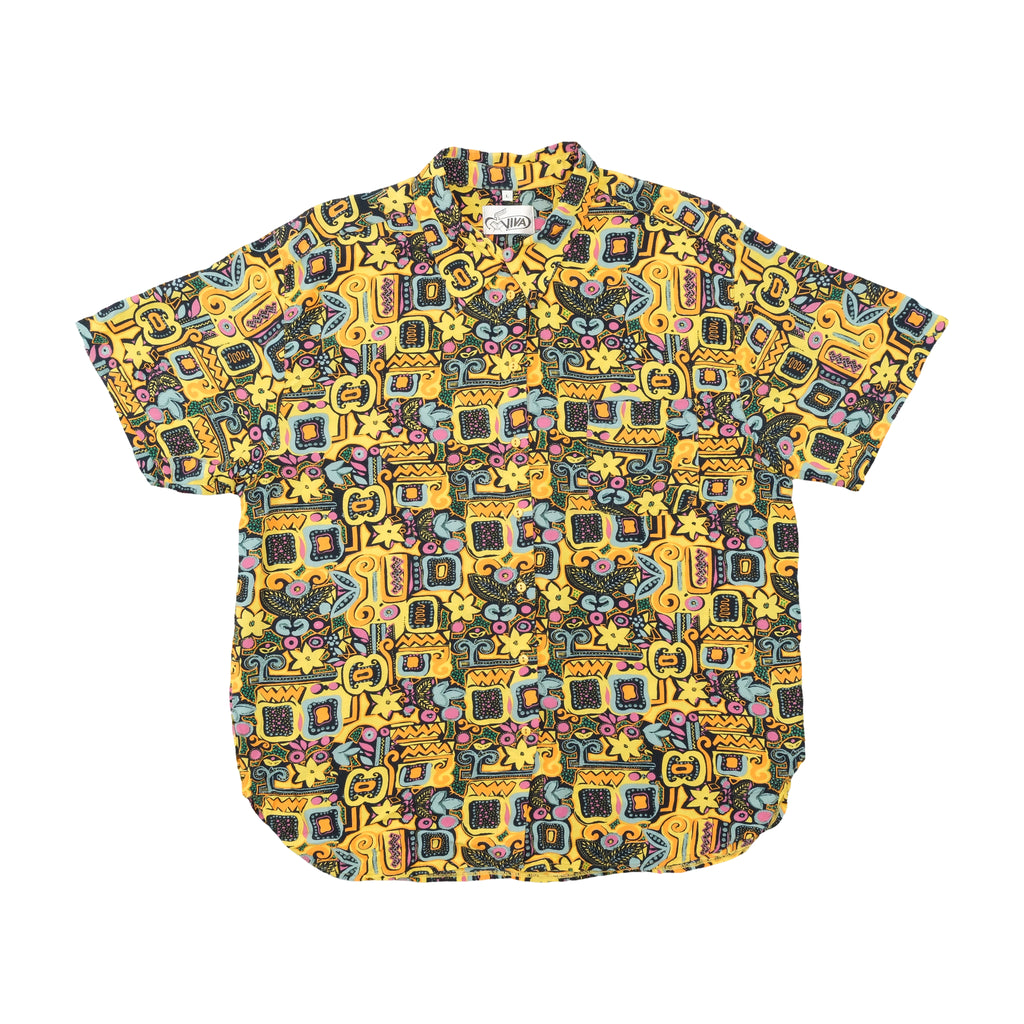 Viva Retro Abstract Print Button Up Shirt