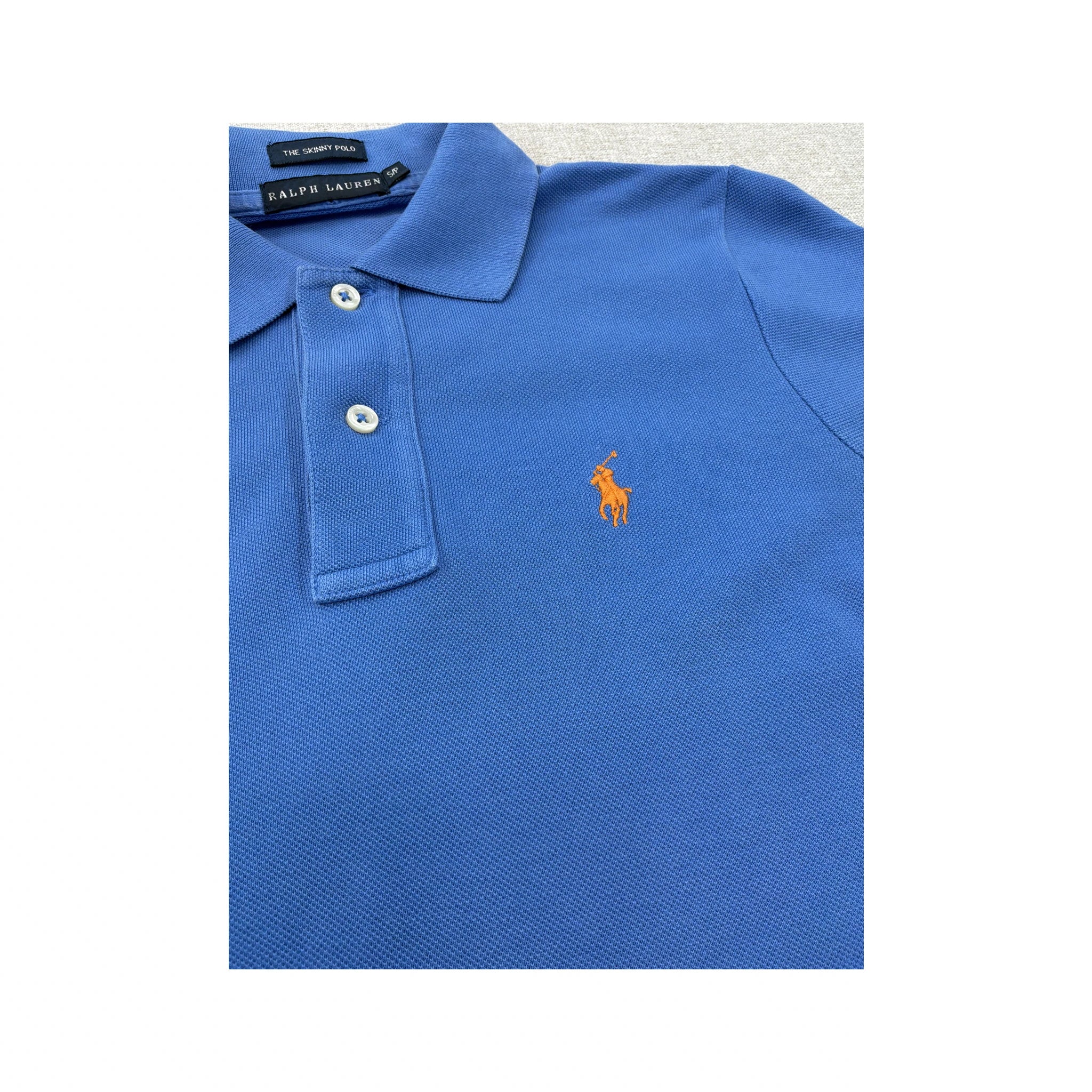 Ralph Lauren The Skinny Polo Blue Piqué Cotton Polo Shirt