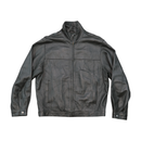 New Age by Mandle Black Leather Stand Collar Zip Jacket