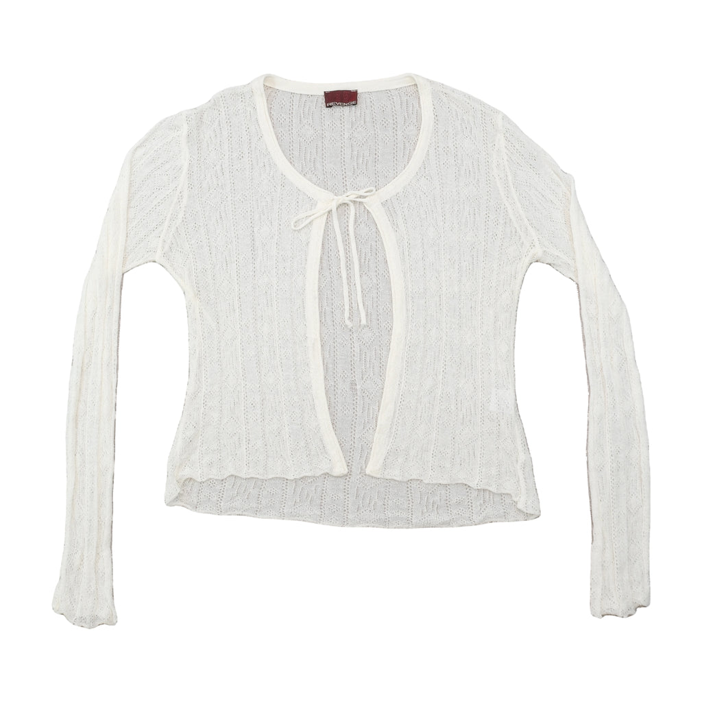 Revenge Open Knit Tie Front Cardigan