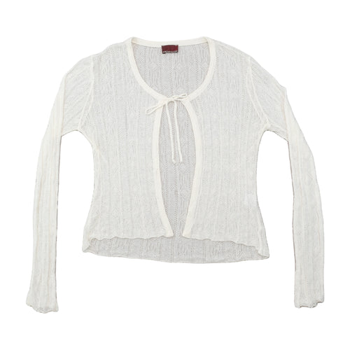 Revenge Open Knit Tie Front Cardigan