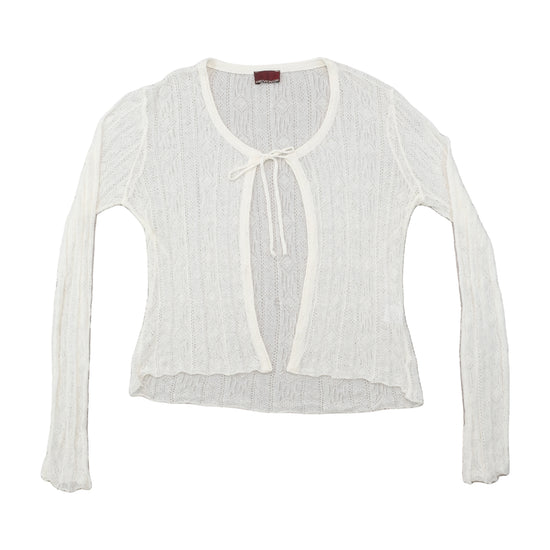 Revenge Open Knit Tie Front Cardigan