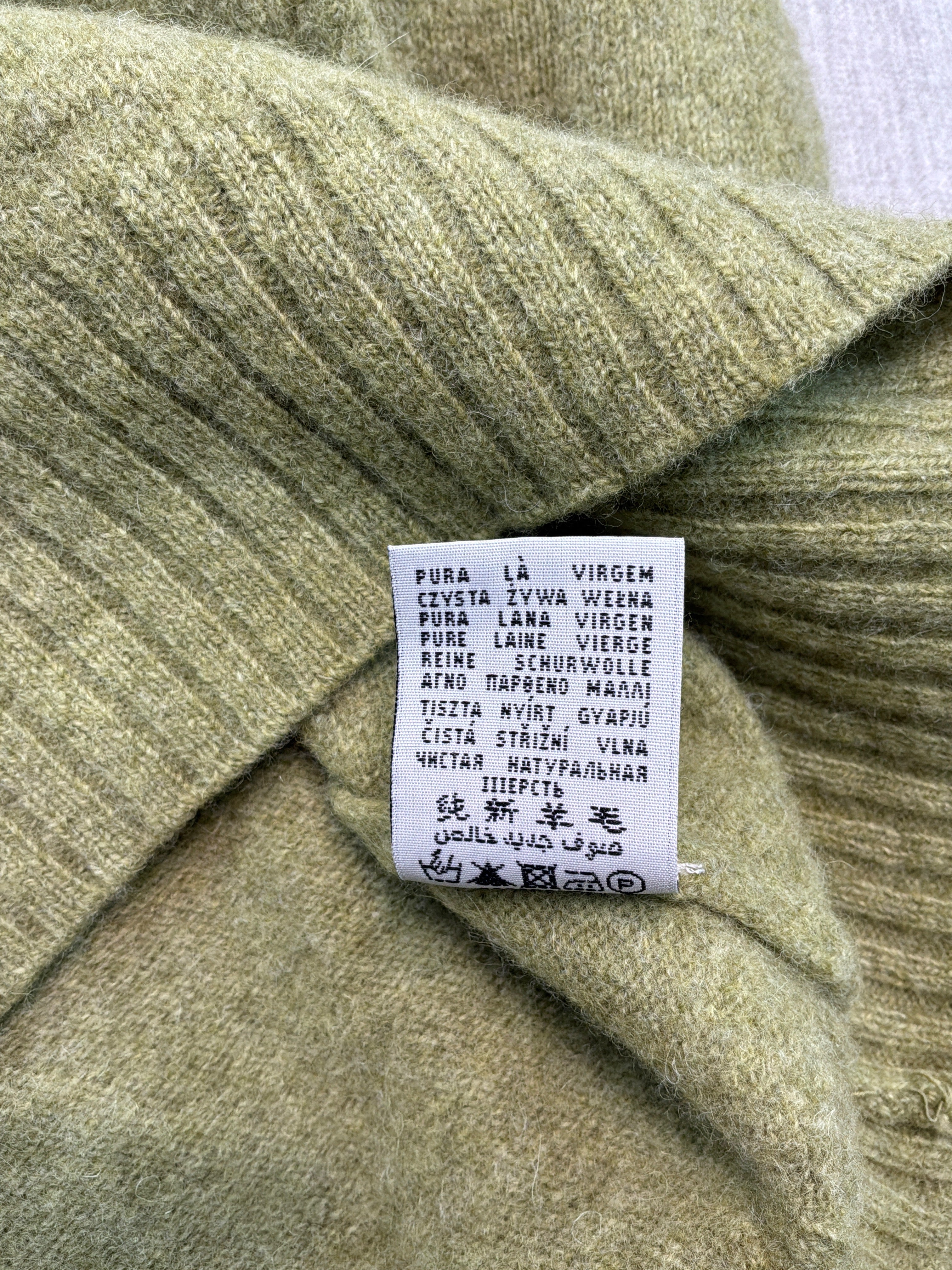 Vintage Olive Brown Turtleneck Knit Sweater