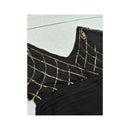 Black Silk Sequin Embellished Flutter Sleeve Blouse
