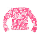 Y2K Pink Abstract Floral V-Neck Long Sleeve Blouse