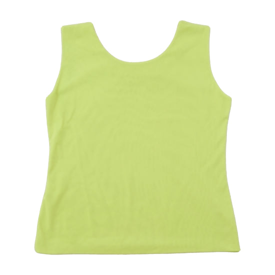 Y2K Lime Green Glitter Paradise Floral Cotton Tank Top