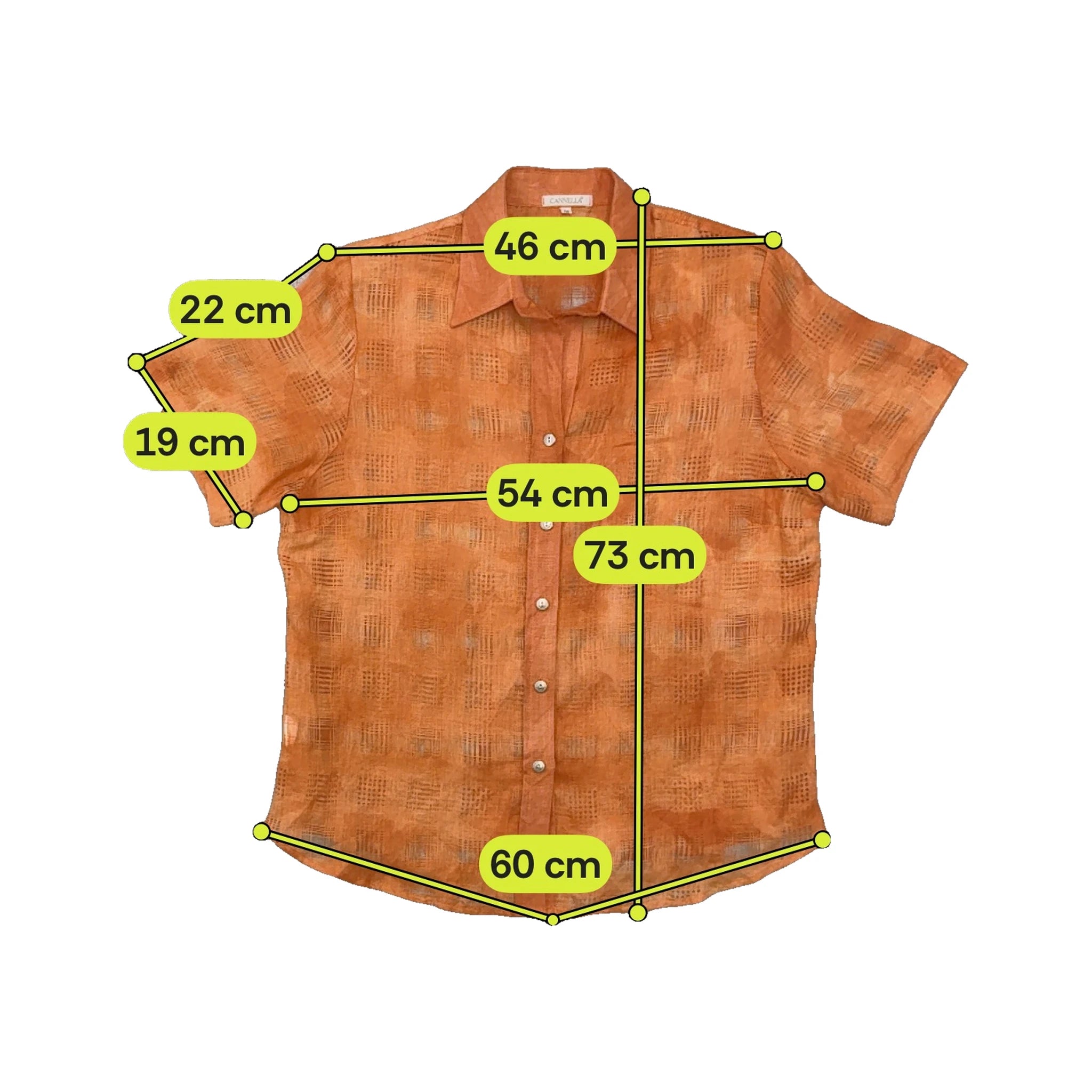 CANNELLA Orange Textured Short Sleeve Button Up Shirt