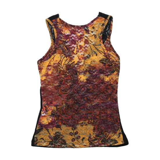 Blusa de malha vintage floral em Mistura de Mohair com Acabamento em renda