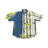 Camisa CRIVER em Viscose de Manga curta com estampado de Grelha abstrato