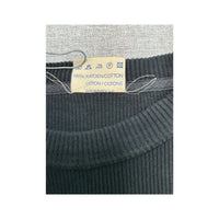 Lee Black Rib Knit Cotton Long Sleeve Shirt