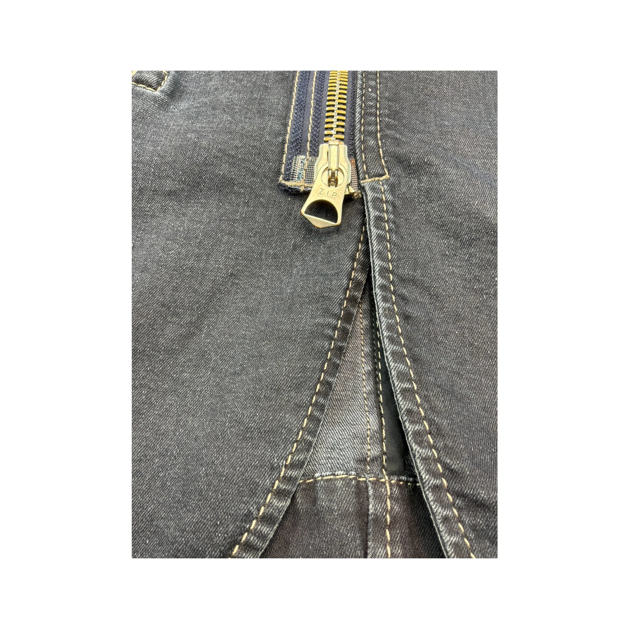 Armani Jeans Dark Wash Denim Zip Jacket with Logo Patches