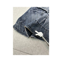 Miss Sixty Denim Mini Skirt with Flap Pockets and Clover Appliqué