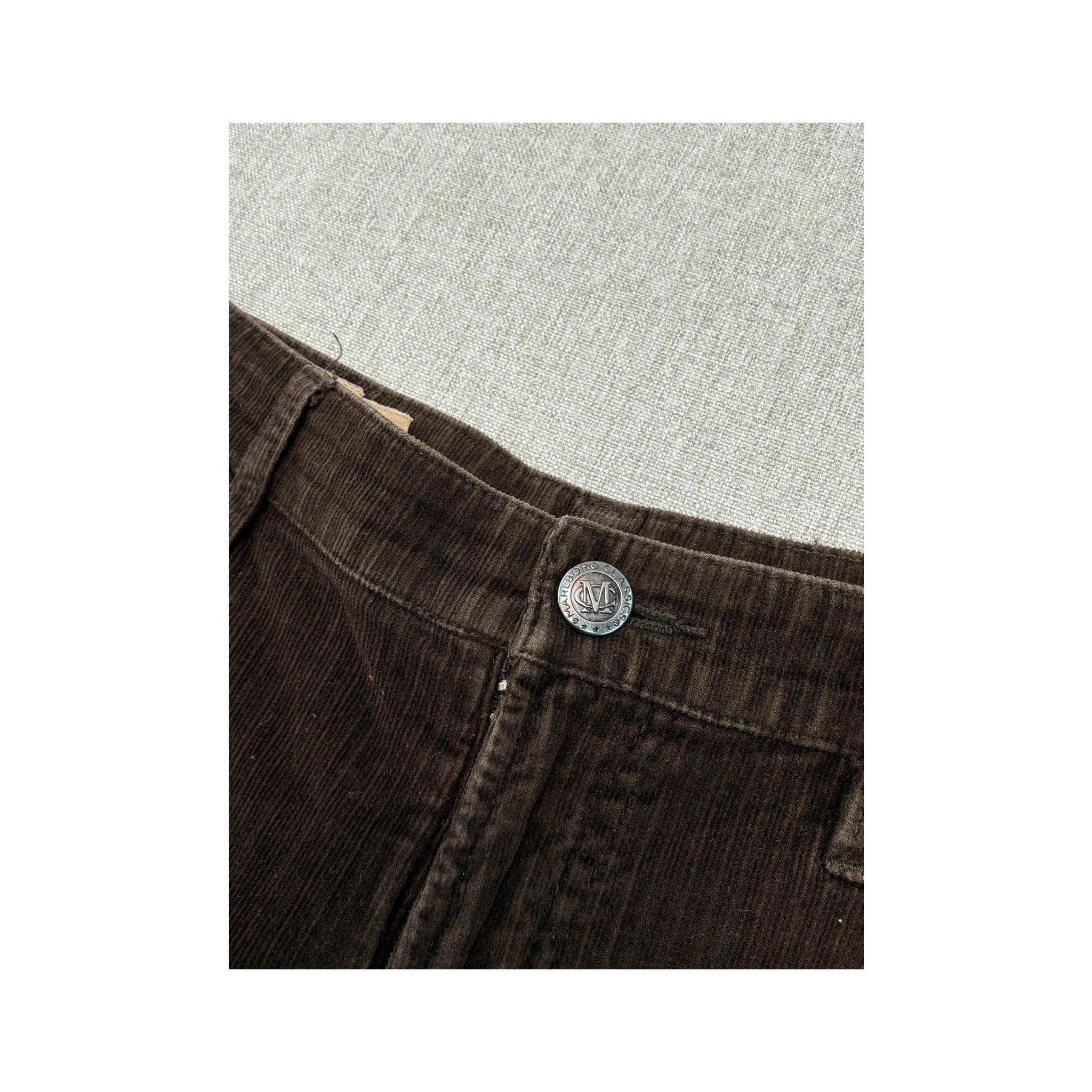 Marlboro Classics Brown Cotton Corduroy Straight Leg Pants