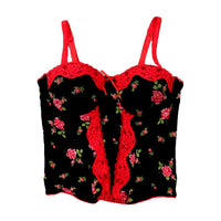 Black Cami Lingerie Top with Roses
