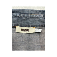 Moschino Jeans Frayed Trim Denim Button Up Shirt