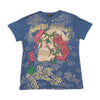 T-shirt Christian Audigier com strass e estampado de Caveira e rosa