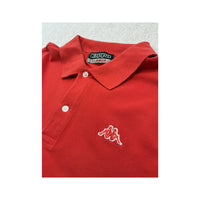 Polo Kappa em piqué de algodão vermelho com logótipo
