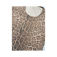 T-shirt Patty Rossi de Manga Comprida com decote Redondo e estampado de Leopardo
