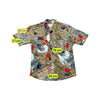 Made in Italy Abstract Collage Print Cotton Shirt
