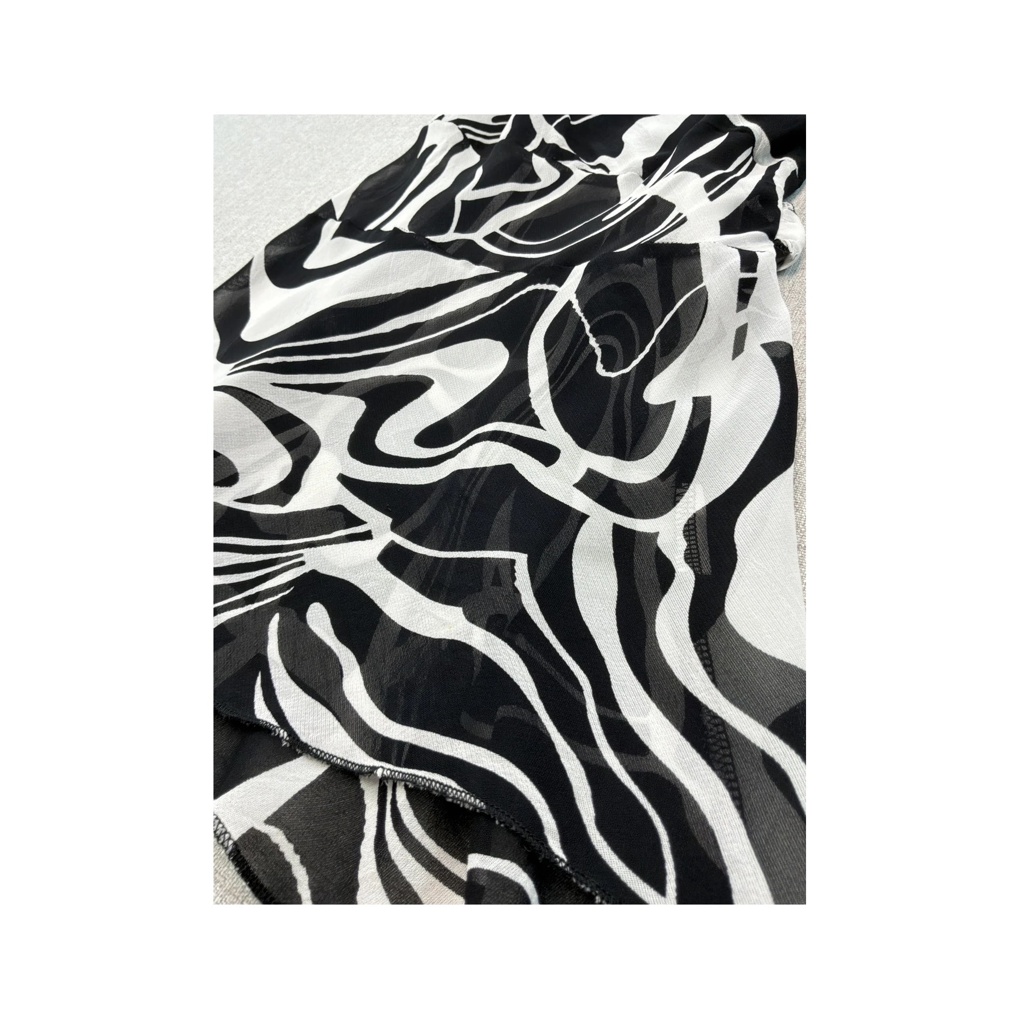 Specchio Abstract Print Cowl Neck Slip Dress