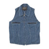 BOX Jeans & Co. Blue Plaid Zip Front Vest Jacket