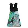 Abstract Print Sleeveless V-Neck Midi Dress Size 44