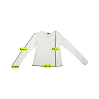 Ralph Lauren Sport White Long Sleeve V-Neck Cotton T-Shirt