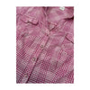 Women’s Pink Gingham Cotton Short-Sleeve Button-Up Shirt with Tie Front