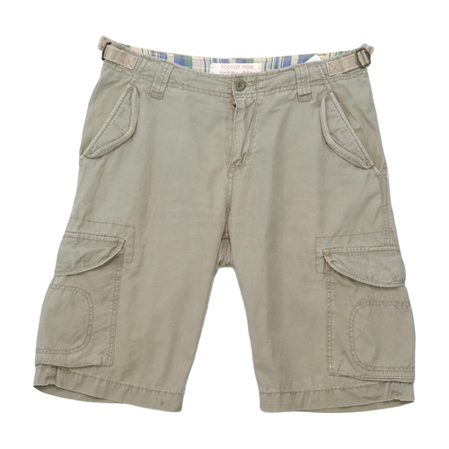 Scotch & Soda Beige Cotton Ripstop Cargo Shorts