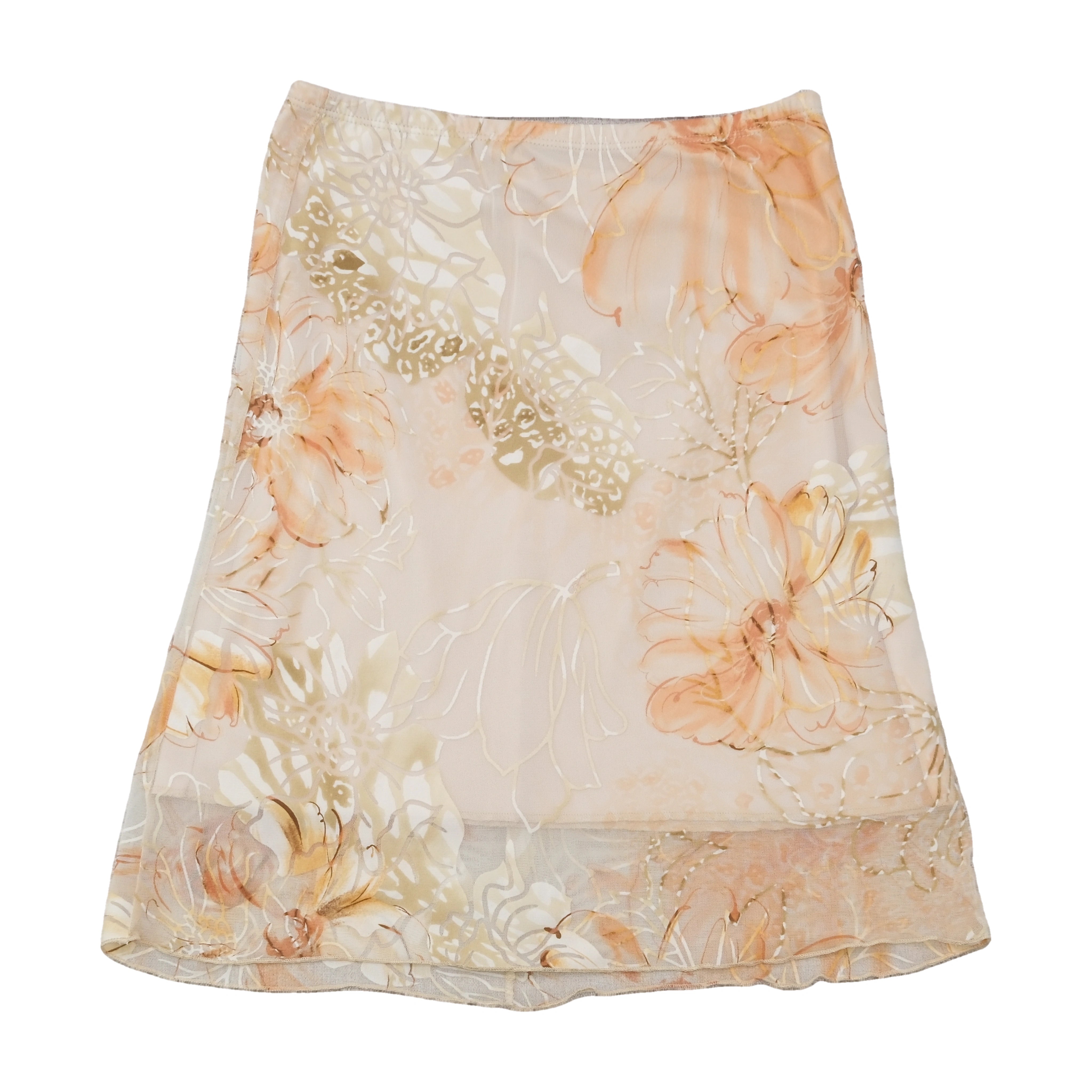 Love Mark U.S.A. Sheer Floral Mesh Skirt