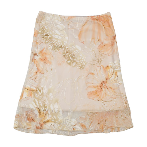 Love Mark U.S.A. Sheer Floral Mesh Skirt