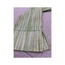 Vintage Textured Green Stripe Button Up Shirt