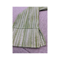 Vintage Textured Green Stripe Button Up Shirt