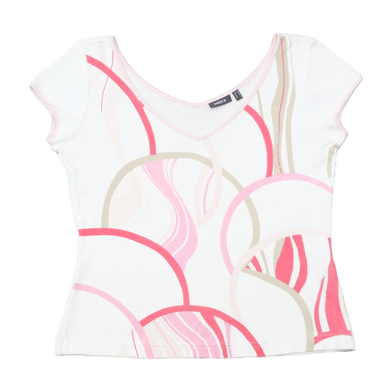 Mexx Abstract Print Cotton Cap Sleeve T-shirt