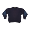 Camisola de gola Redonda Blue de Gênes em Lã Merino Extrafina com Cotoveleiras