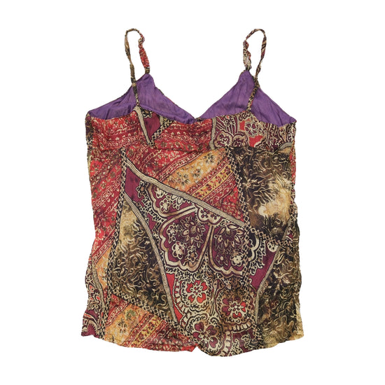 Bluoltre Patchwork Print Spaghetti Strap Tank Top
