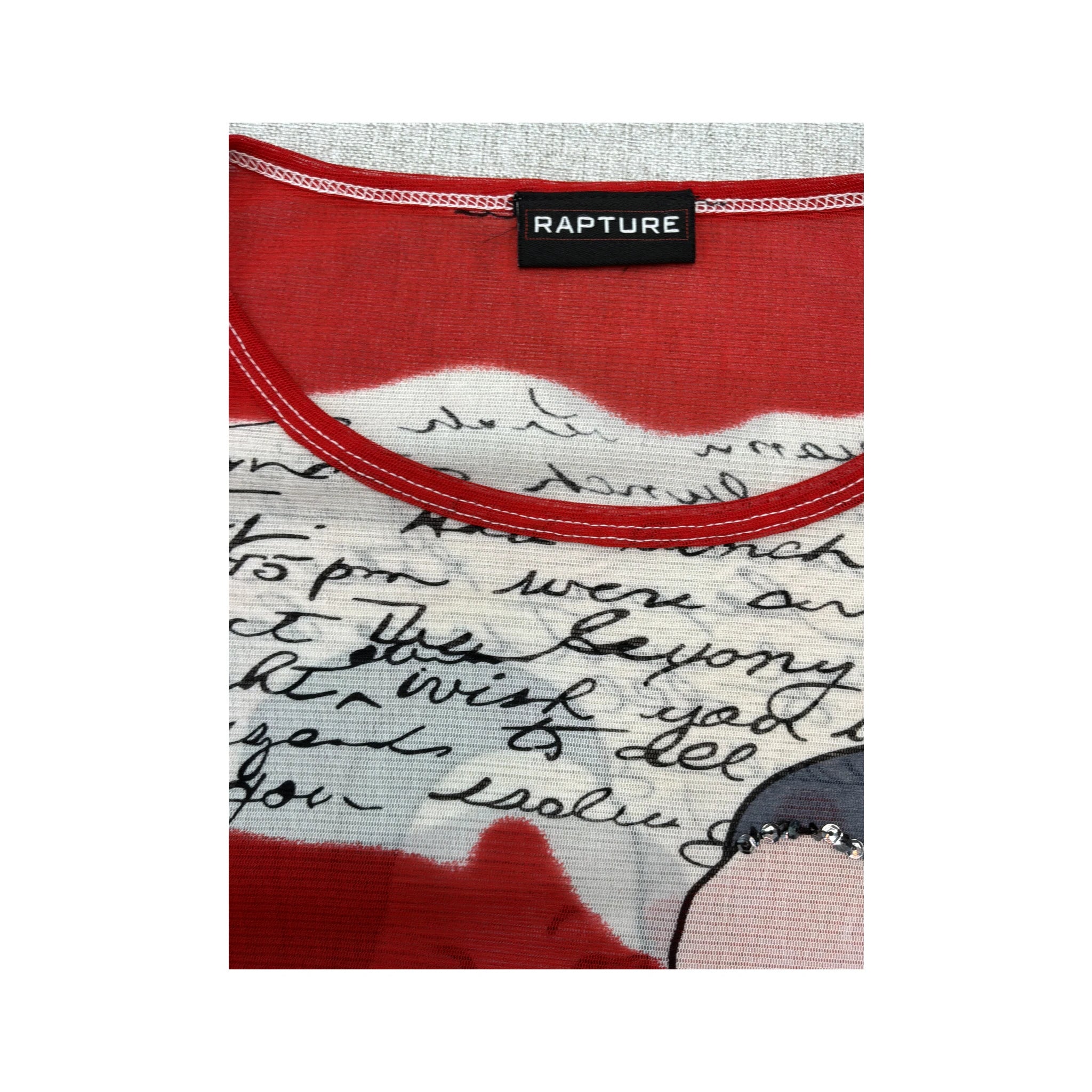 Rapture Graphic Sequin Mesh Long Sleeve T-shirt (Repriced)