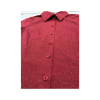 Vintage Red Gold Lurex Fitted Button Up Shirt