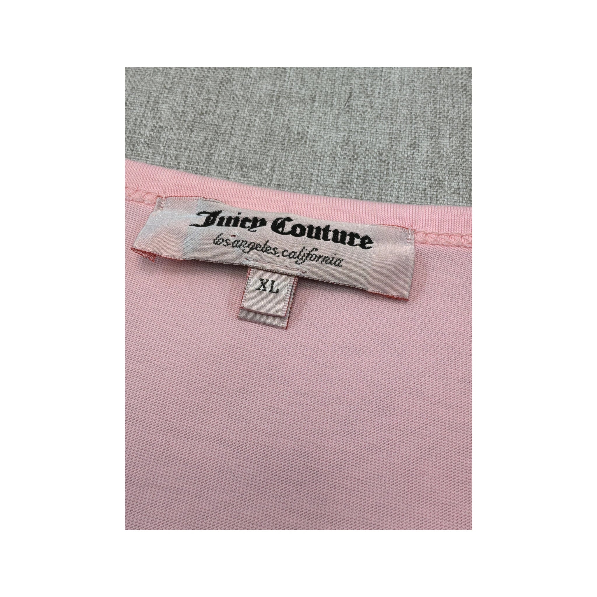 Juicy Couture Rhinestone Logo Pink Cotton Blend Tank Top