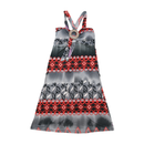 Y2K Graphic Print Ring-Front Halter Mini Dress